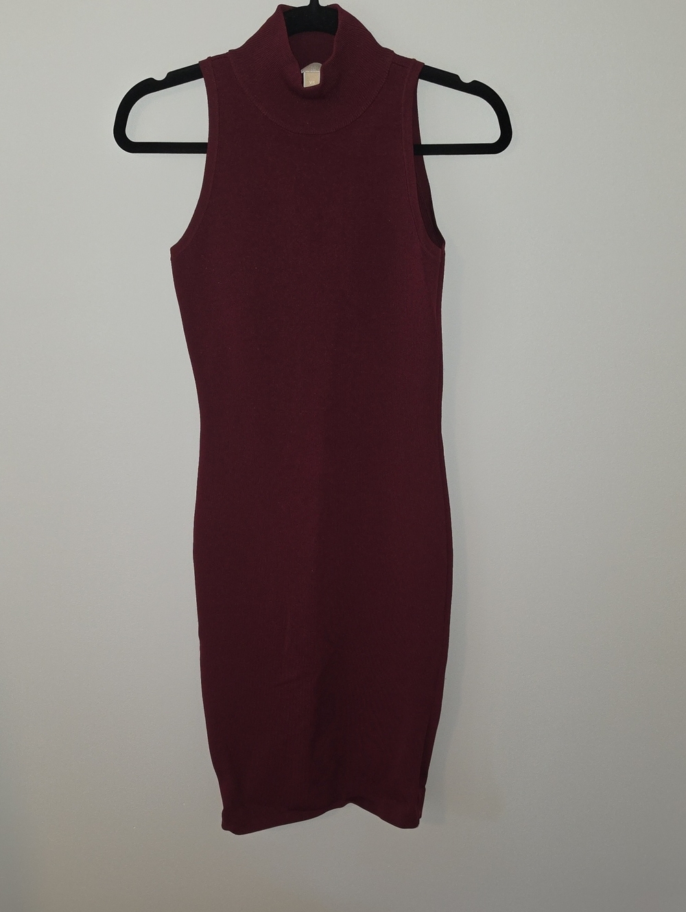 Michael Kors Sleeveless Turtleneck Midi Dress in Burgundy